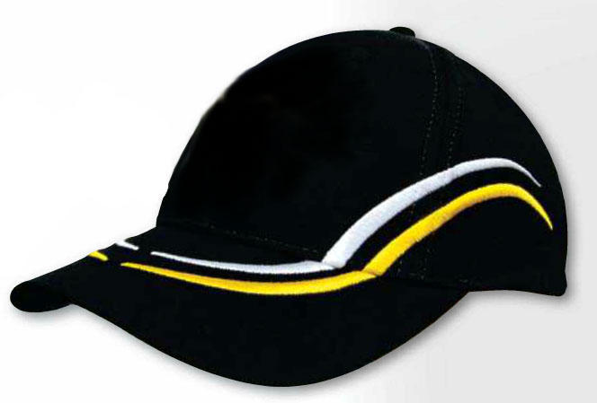 Keps Svart med broderade stripes