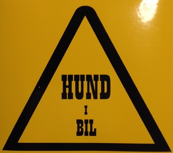 Dekal Hund i Bil Triangel