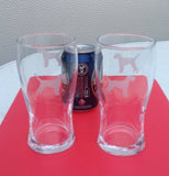 2-st Ölglas med bild på båda sidor