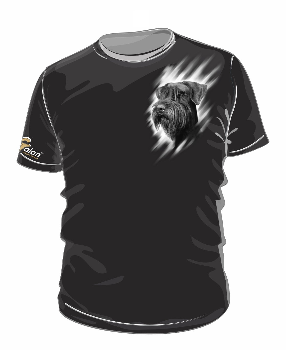 Sport T-shirt med Riesenschnauzer fotomotiv