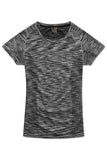 T-shirt gråmelerad Crew neck  för damer