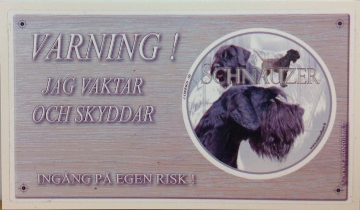 Dörrskylt "Schnauzer" 21 x 13cm
