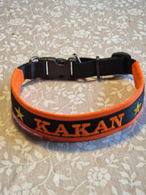Load image into Gallery viewer, Vadderat halsband bredd 40 mm med namnbrodyr