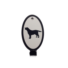 Load image into Gallery viewer, Handdukskrok -vit/svart lackerad metall med djurmotiv